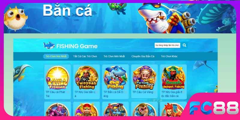 Top các trò chơi đình đám nhất tại bắn cá FC88